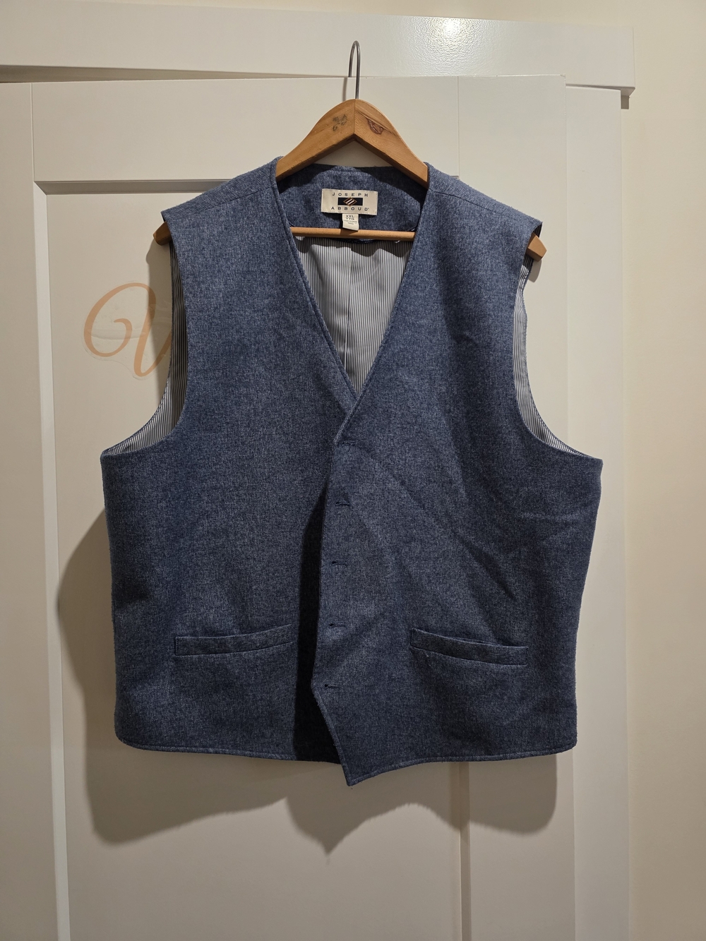 Joseph Abboud Blue and White Striped Shirt Jacket